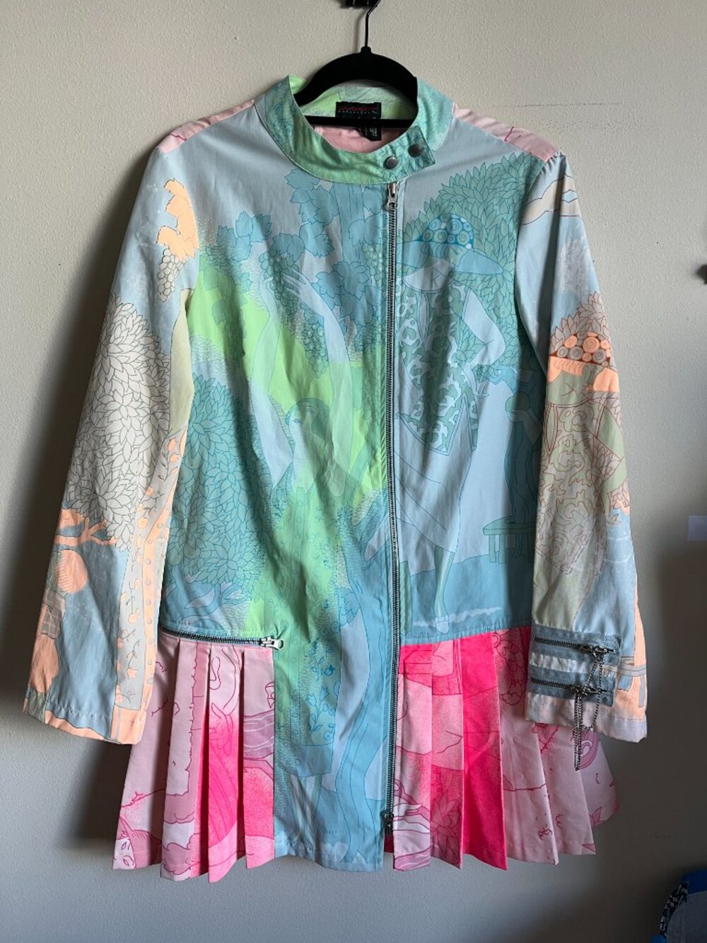 Amazing RARE sample sale zip spring moto jacket pastel rainbow - Picture 6 of 8